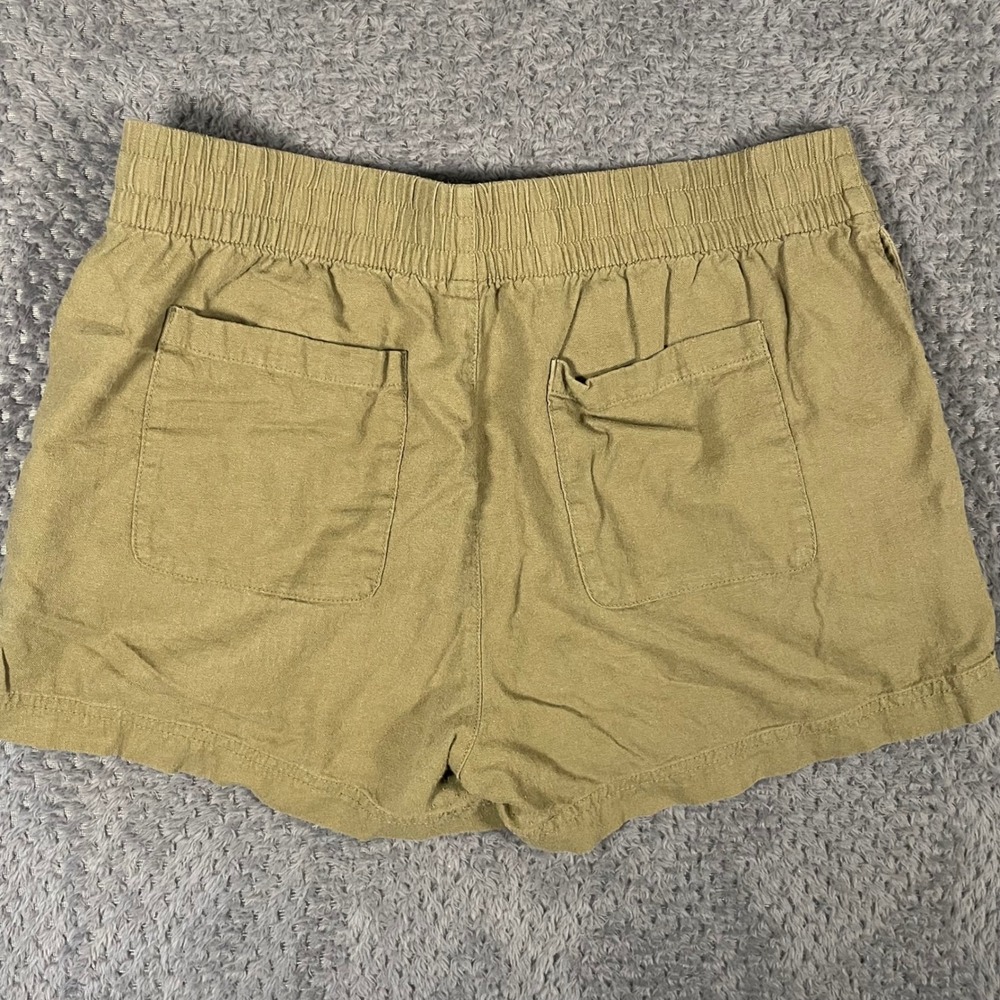 Old Navy Women Green Linen Blend Comfort Waistband Shorts Size L Casual - Picture 4 of 7